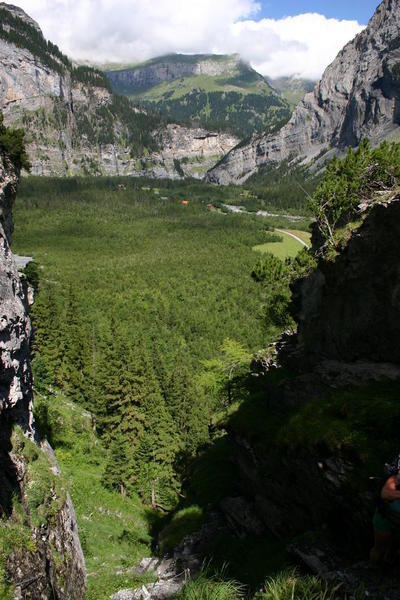 The view back along the Gasterntal to Waldhus from the Balmhornhütte path