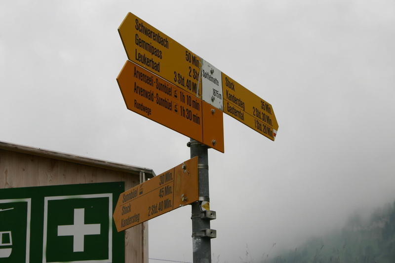 Signpost at Spittelmatte