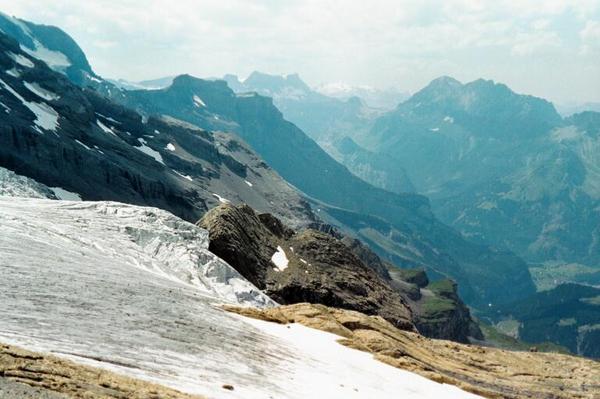 The view down towards Kandersteg from near the moraine