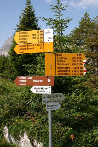 Signpost at Sunnbüel
