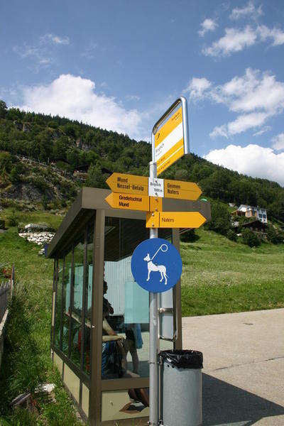 Signpost at the Bus Stop in Birgisch