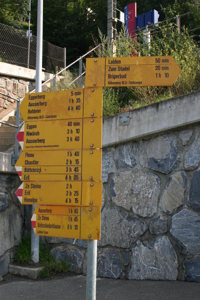 Signpost at Eggerberg station