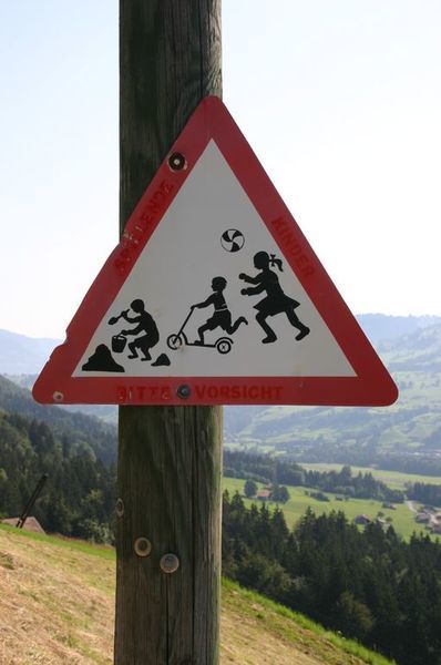 One of the small villages above Frutigen - beware of children REALLY enjoying themselves!