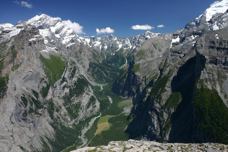 The view down into the Gasterntal from the Gällihorn