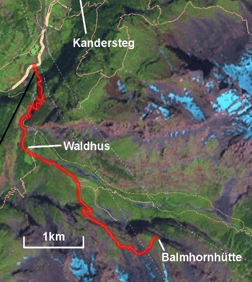 The route to Balmhornhütte