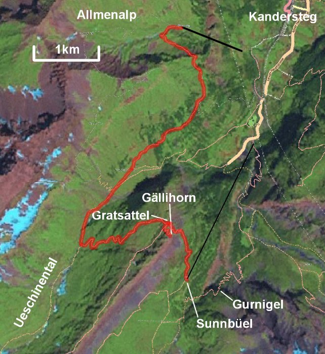 The route from Allmenalp to the Gällihorn