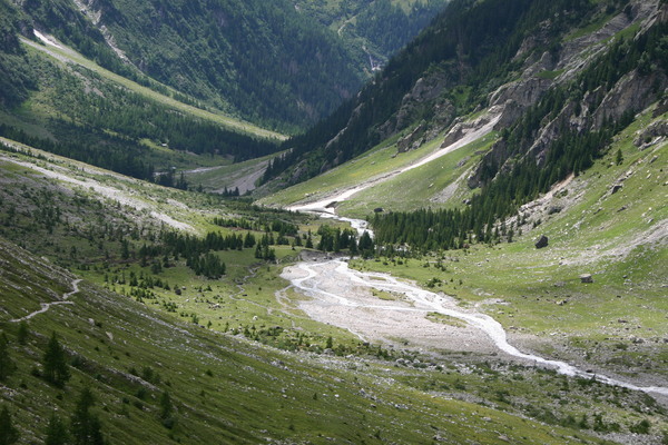 The view back down the valley from the start of the morraine