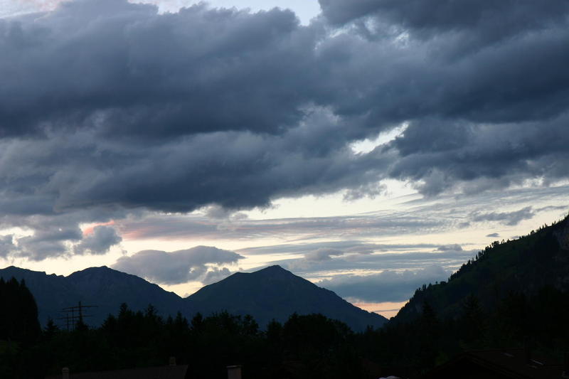 The Niesen at dusk seen from Kandersteg