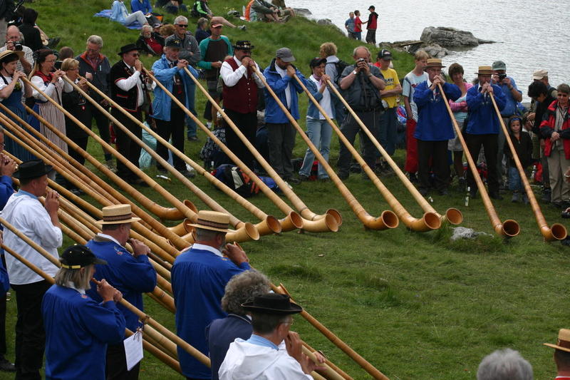 An amazing collection of alpenhorns in 2007!