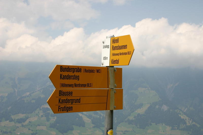 Signpost at Schlafegg