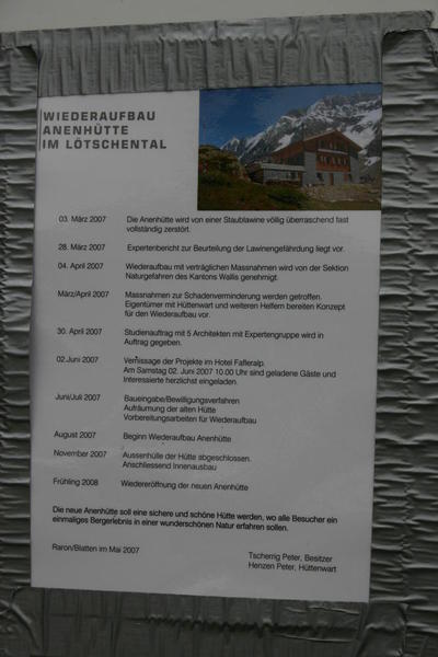 The plan for the new Anenhütte