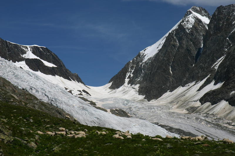 The glacier is just beyond Anenhütte