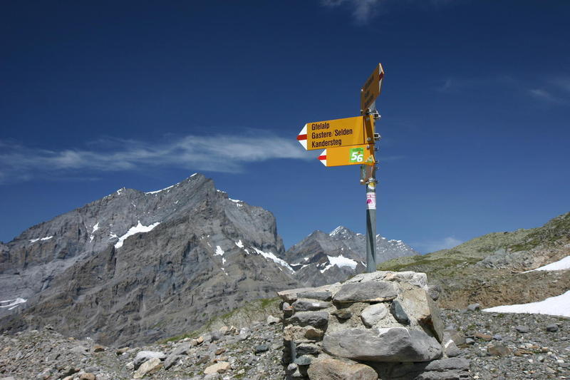 The signpost at the moraine
