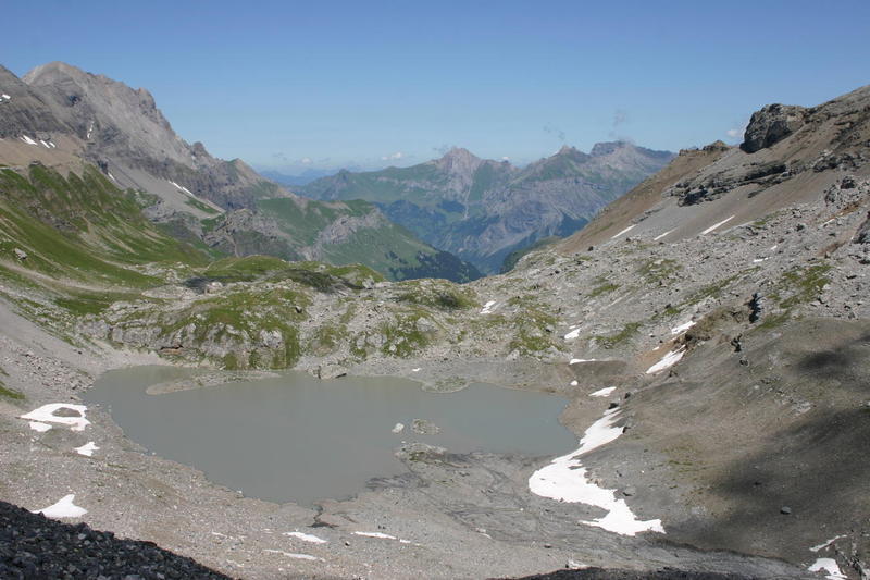 Tällisee from the path over Chindbettipass