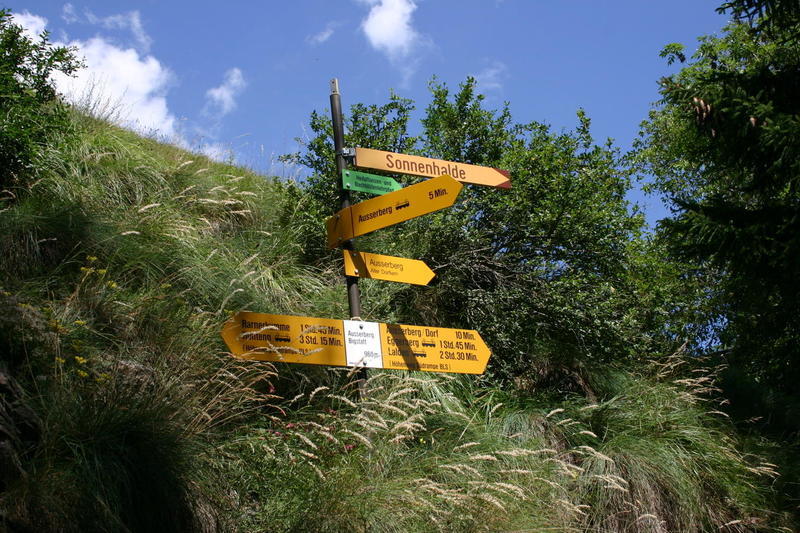 Signpost at ausserberg Bigstatt