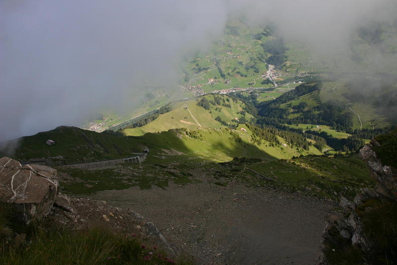 The path of the railway down to Mülenen from Niesen Kulm