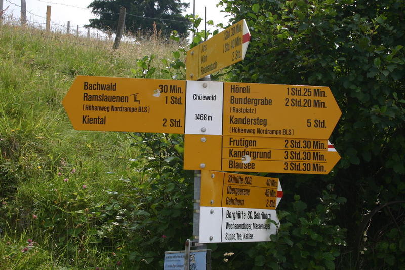 Signpost at Chüeweid