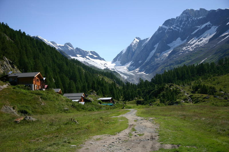 The view up the valley from the Fafleralp car park