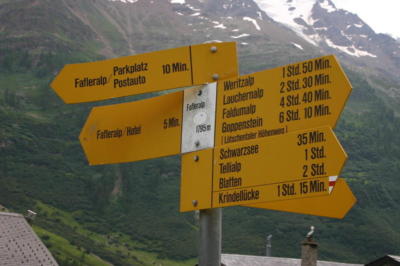 Signpost at Fafleralp (there