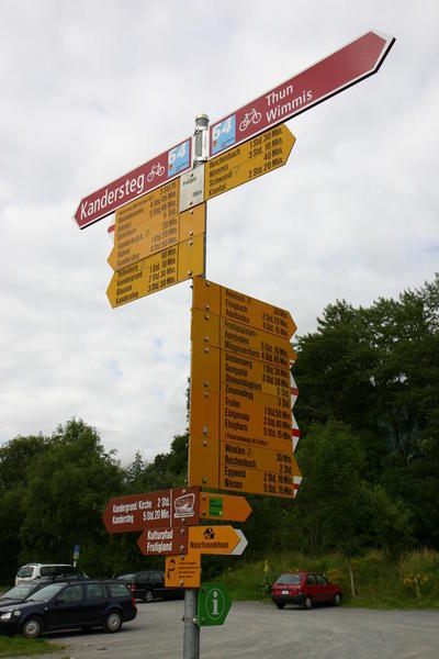 Signpost at Frutigen station