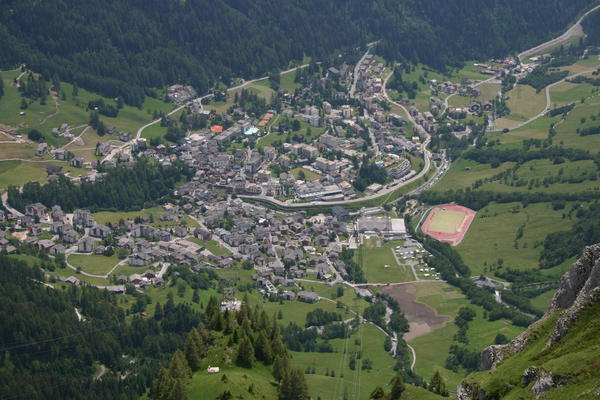 The view down to Leukerbad from Gemmipass