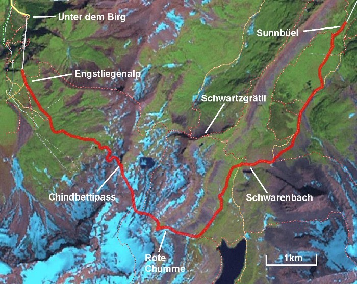 Chindbettipass map