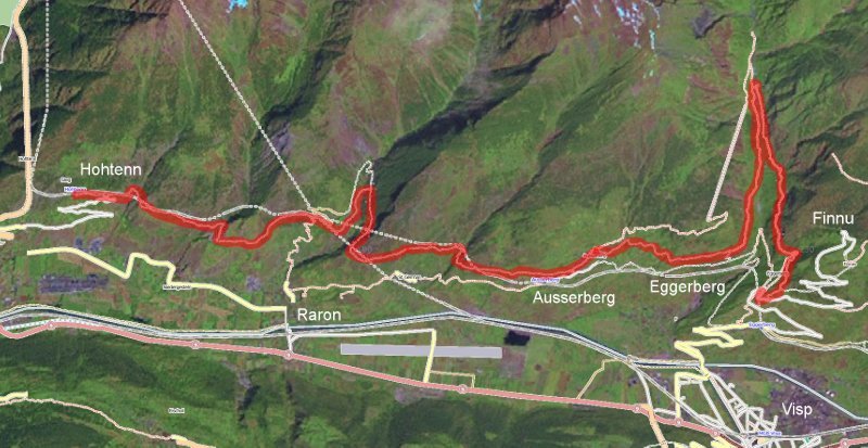 The route from Hohtenn to Eggerberg